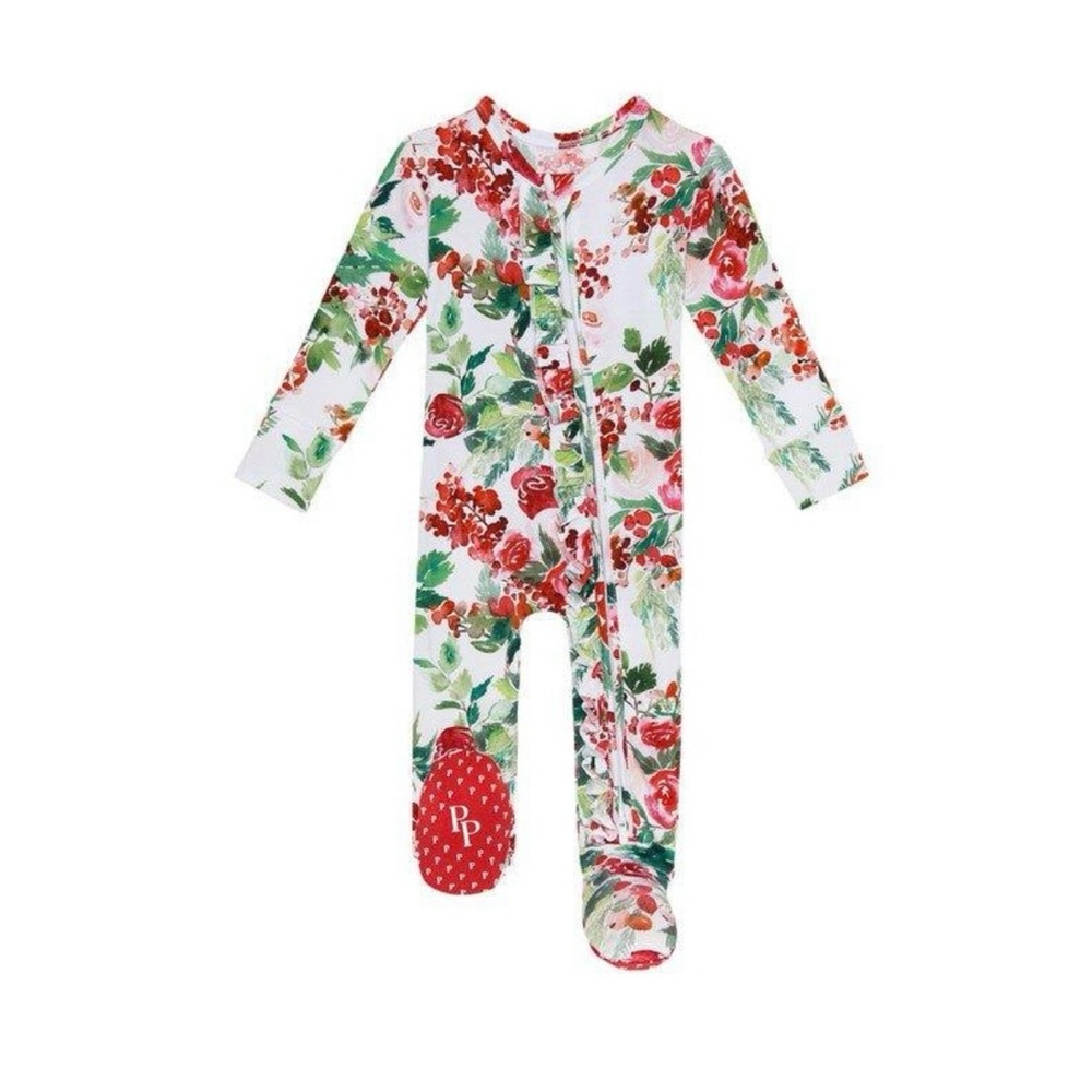 Posh Peanut Beatrix Footie Ruffled zippered one piece